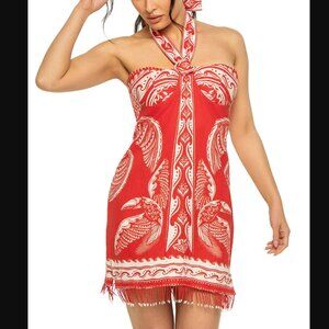 Farm Rio Majestic Coconut Linen Mini Dress